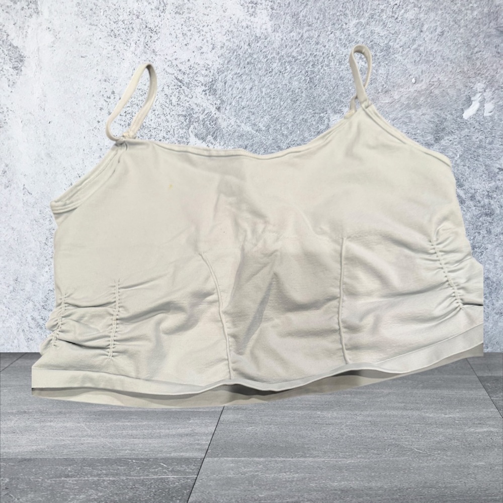 FP Movement  bluish gray Ruched athletic crop Top NWOT
